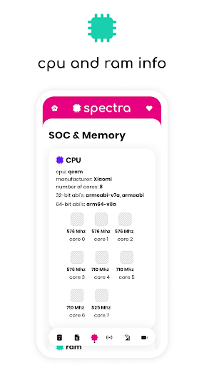 Spectra: device info ekran görüntüsü