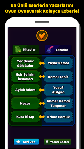 Eser Yazar Eşleştirme Oyunu ekran görüntüsü