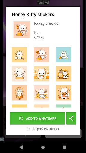 Honey Kitty Stickers ekran görüntüsü