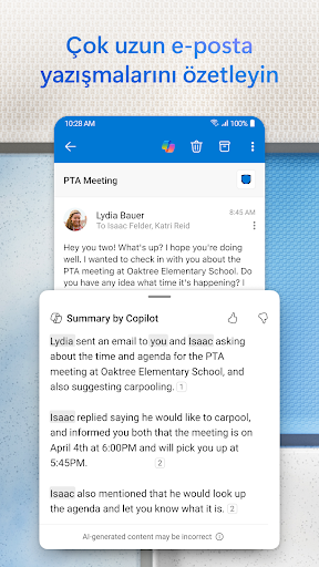 Microsoft Outlook ekran görüntüsü