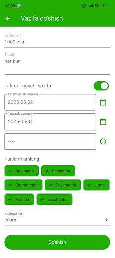 Kundalik ekran görüntüsü