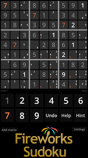 Fireworks Sudoku - puzzle fun ekran görüntüsü