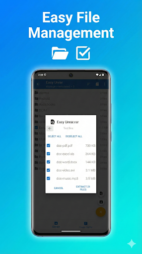 Easy UnRAR ZIP, 7Z, TAR, GZ ekran görüntüsü