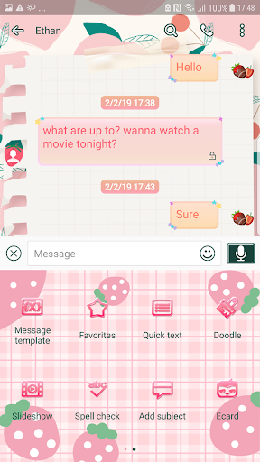Strawberry diary Next SMS ekran görüntüsü