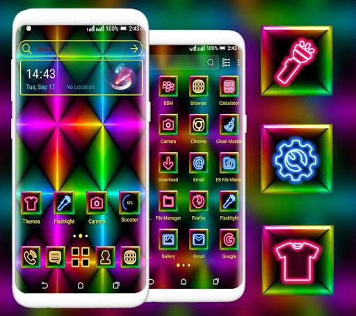 Colorful Neon Launcher Theme ekran görüntüsü