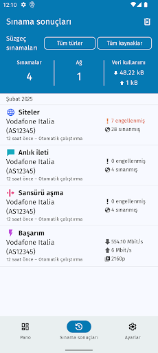 OONI Probe ekran görüntüsü