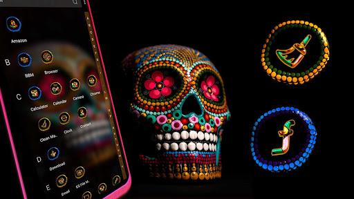 Pearl Skull Flower Theme ekran görüntüsü
