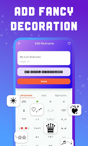 Cool fonts Nickname generator ekran görüntüsü