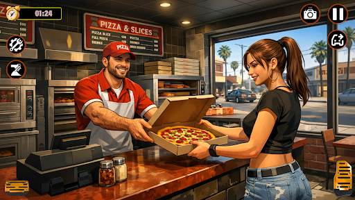 pizza teslimi oyunu 3d ekran görüntüsü
