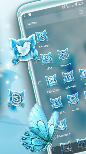 Flower Butterfly Glitter Theme ekran görüntüsü