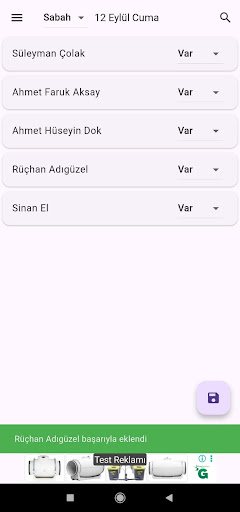 Yoklama Merkezim ekran görüntüsü