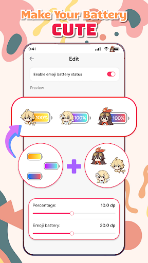 Emoji Battery Widget: Cute Bar ekran görüntüsü