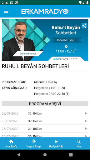 Erkam Radyo ekran görüntüsü