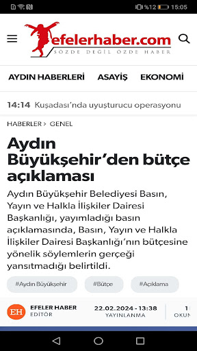 Efeler Haber ekran görüntüsü