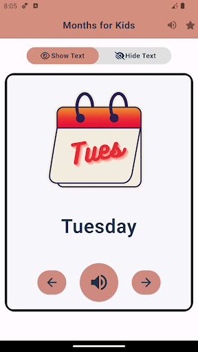 Days Flashcards For Kids ekran görüntüsü