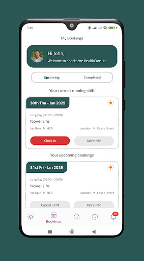 Knockdene HealthCare App ekran görüntüsü