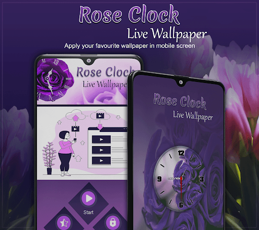 Rose Clock Live Wallpaper ekran görüntüsü