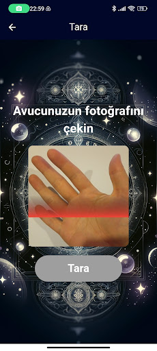 AI ile el falı ekran görüntüsü
