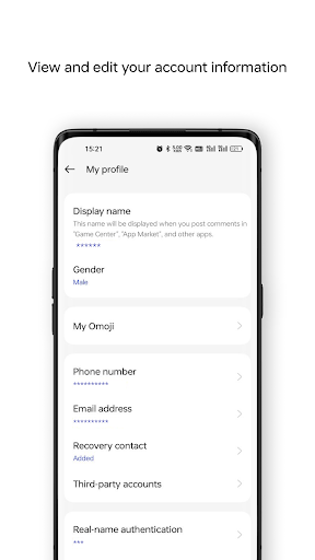 Account Center ekran görüntüsü