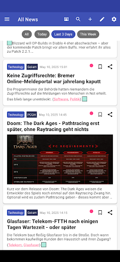 Simple RSS Reader ekran görüntüsü