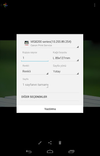 Canon Print Service ekran görüntüsü