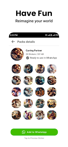 Romantic Stickers WASticker.ly ekran görüntüsü