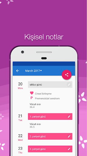 Adet takvimi / Adet Takibi ekran görüntüsü