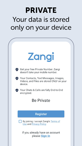 Zangi Private Messenger ekran görüntüsü
