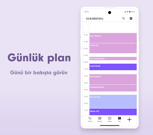 N Takvim: Haftalık planlayıcı ekran görüntüsü