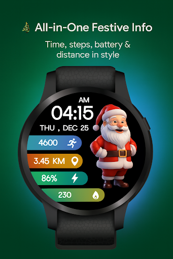 Animated Santa WatchFace -Wear ekran görüntüsü