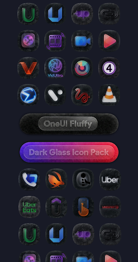 OneUI Fluffy Dark Glass Icons ekran görüntüsü