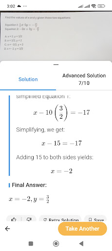 Matematik çözücü ekran görüntüsü