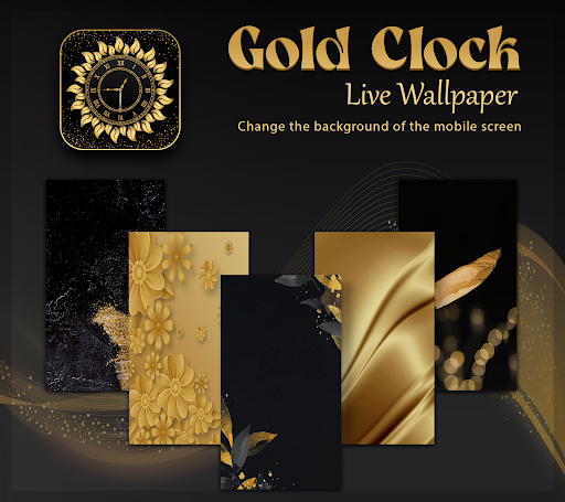 Gold Clock Live Wallpaper ekran görüntüsü