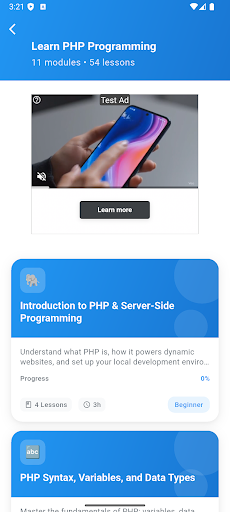 Learn PHP Programming ekran görüntüsü