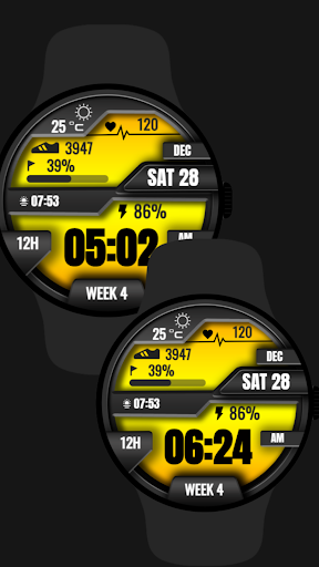 Yellow Digital Watch Face ekran görüntüsü