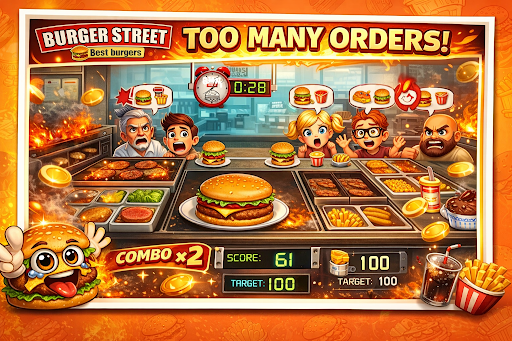 Burger Street: Cooking Rush ekran görüntüsü