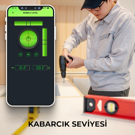 kabarcık seviyesi: su terazisi ekran görüntüsü