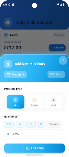 Daily Milk Counter ekran görüntüsü