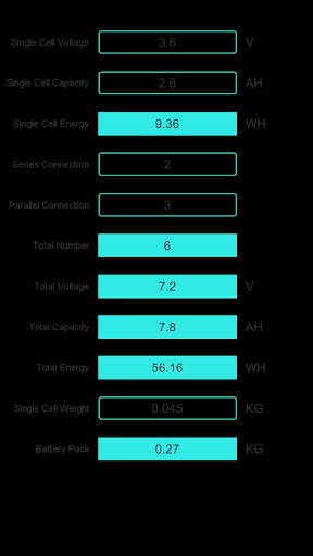 Battery Pack Calculator ekran görüntüsü