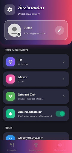 Retseptlar Kitobi ekran görüntüsü