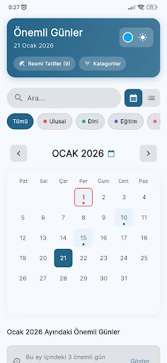 Önemli Gün ve Haftalar ekran görüntüsü