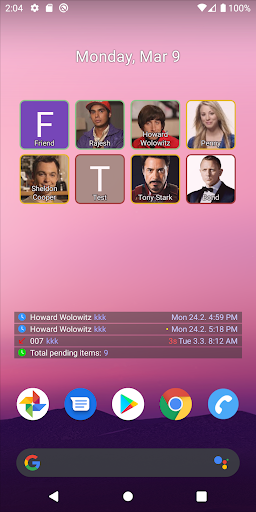 Recent Contacts Widget ekran görüntüsü