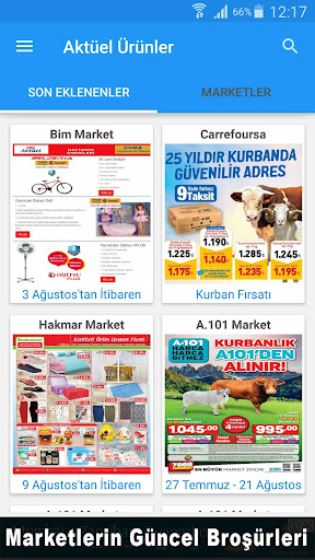 Aktüel Ürünler Kataloğu ekran görüntüsü