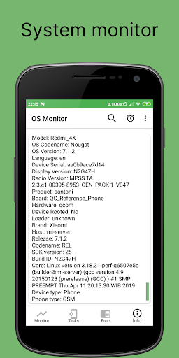 OS Monitor: Sistem Yöneticisi ekran görüntüsü