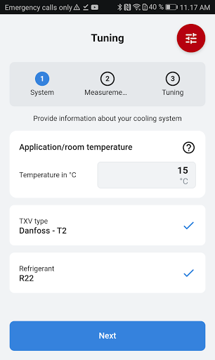 TXV Superheat Tuner ekran görüntüsü