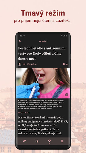 Seznam Zprávy ekran görüntüsü