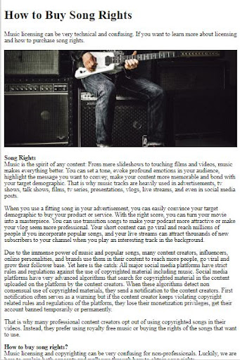 How to Buy Music Rights ekran görüntüsü