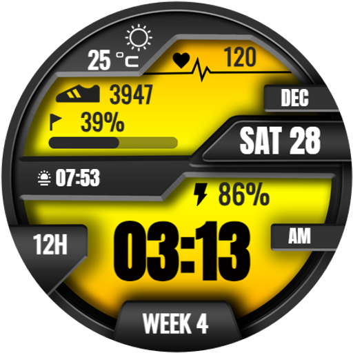 Yellow Digital Watch Face