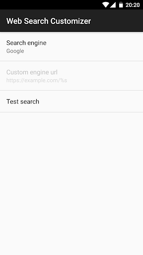 Web Search Customizer ekran görüntüsü