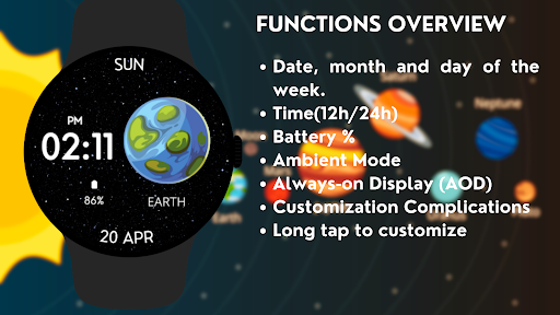 Solar Orbit Watch Face ekran görüntüsü